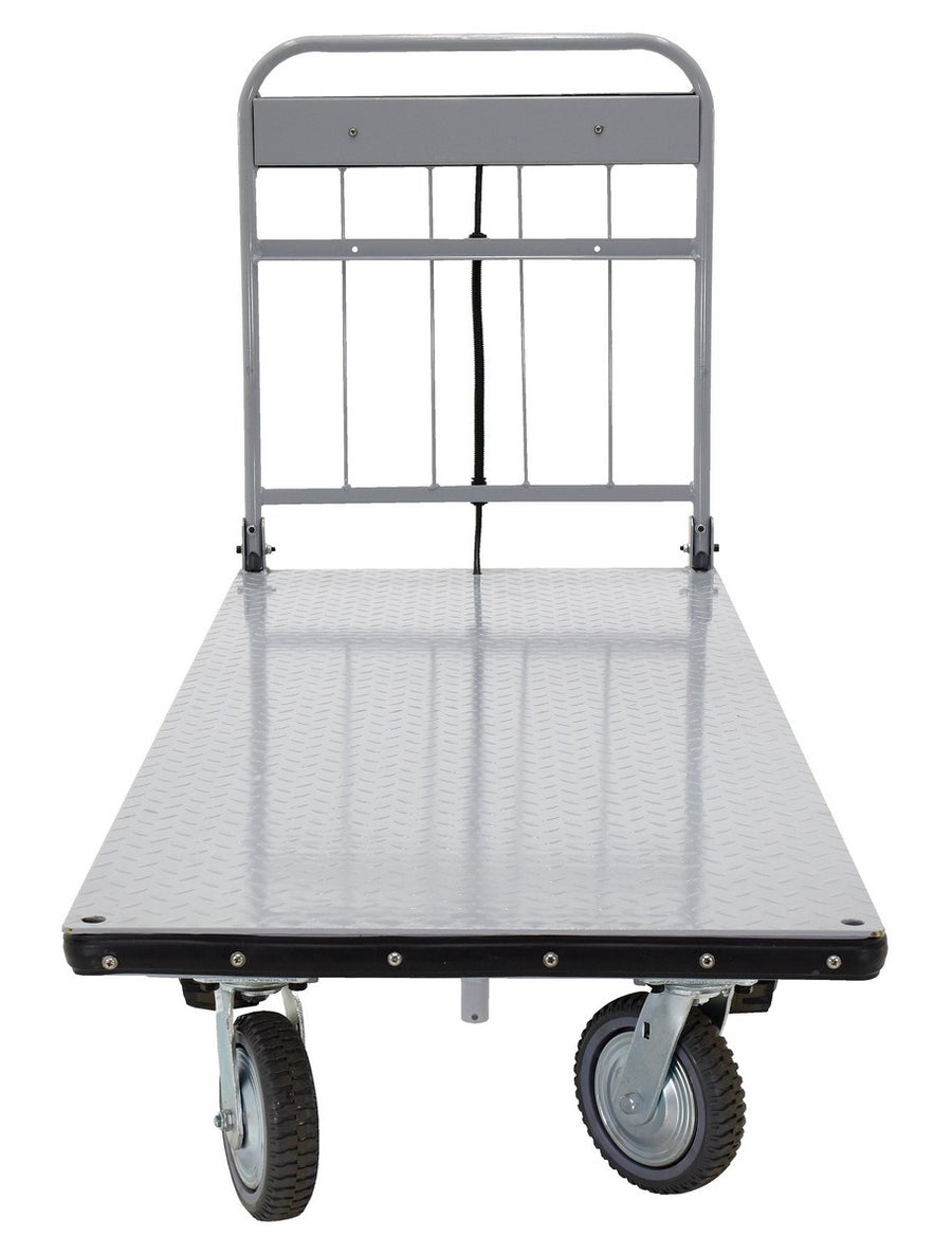 Steel Electric Material Handling Cart No Sides 28 In. x 72 In. 2000 Lb. Capacity Gray