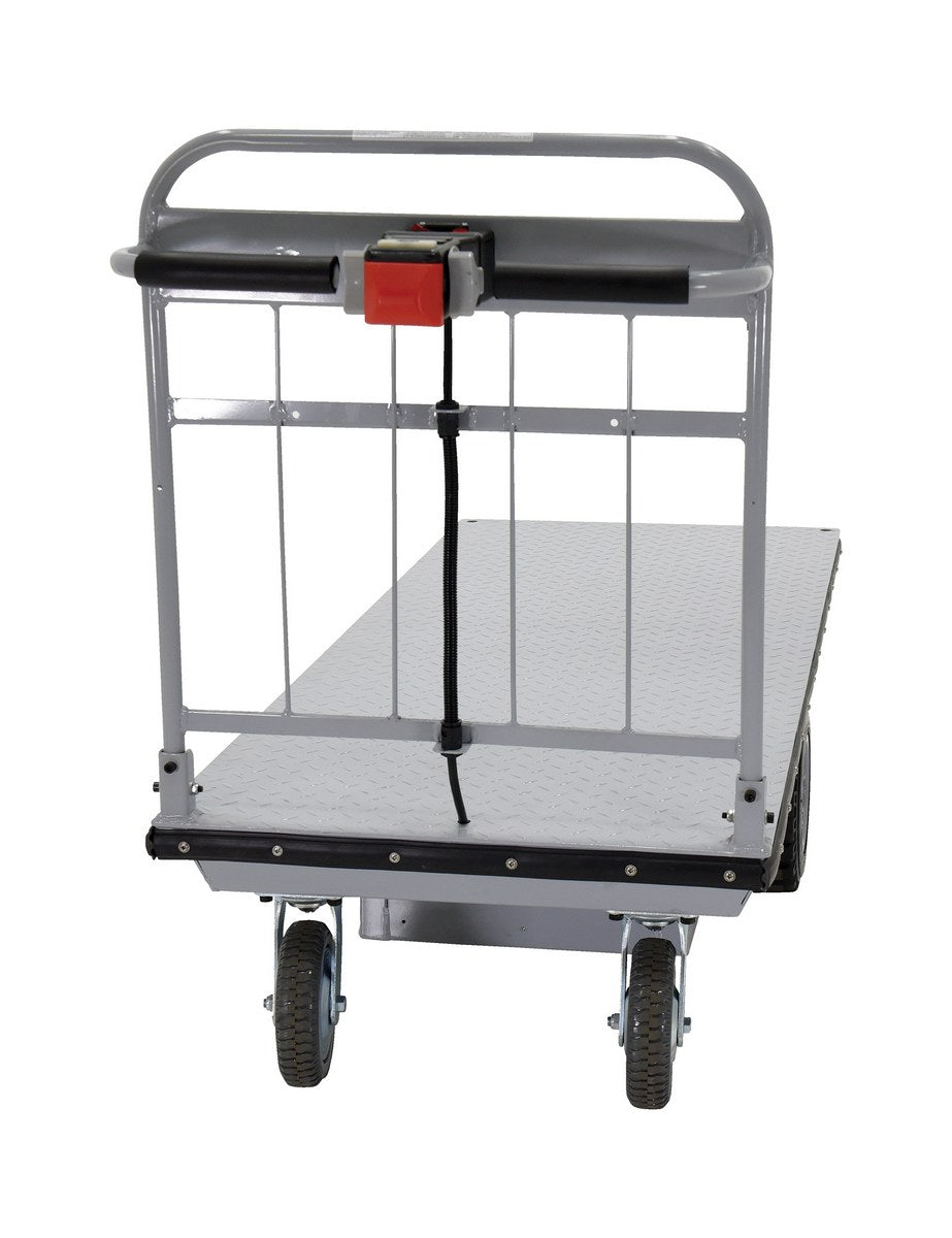 Steel Electric Material Handling Cart No Sides 28 In. x 72 In. 2000 Lb. Capacity Gray