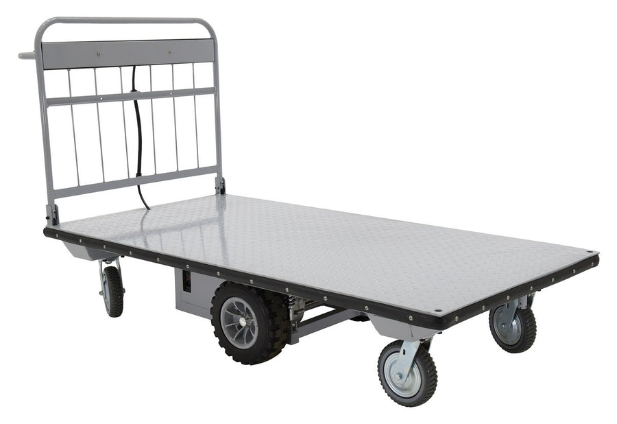 Steel Electric Material Handling Cart No Sides 36 In. x 72 In. 2000 Lb. Capacity Gray