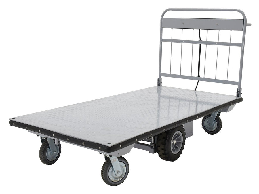 Steel Electric Material Handling Cart No Sides 36 In. x 72 In. 2000 Lb. Capacity Gray