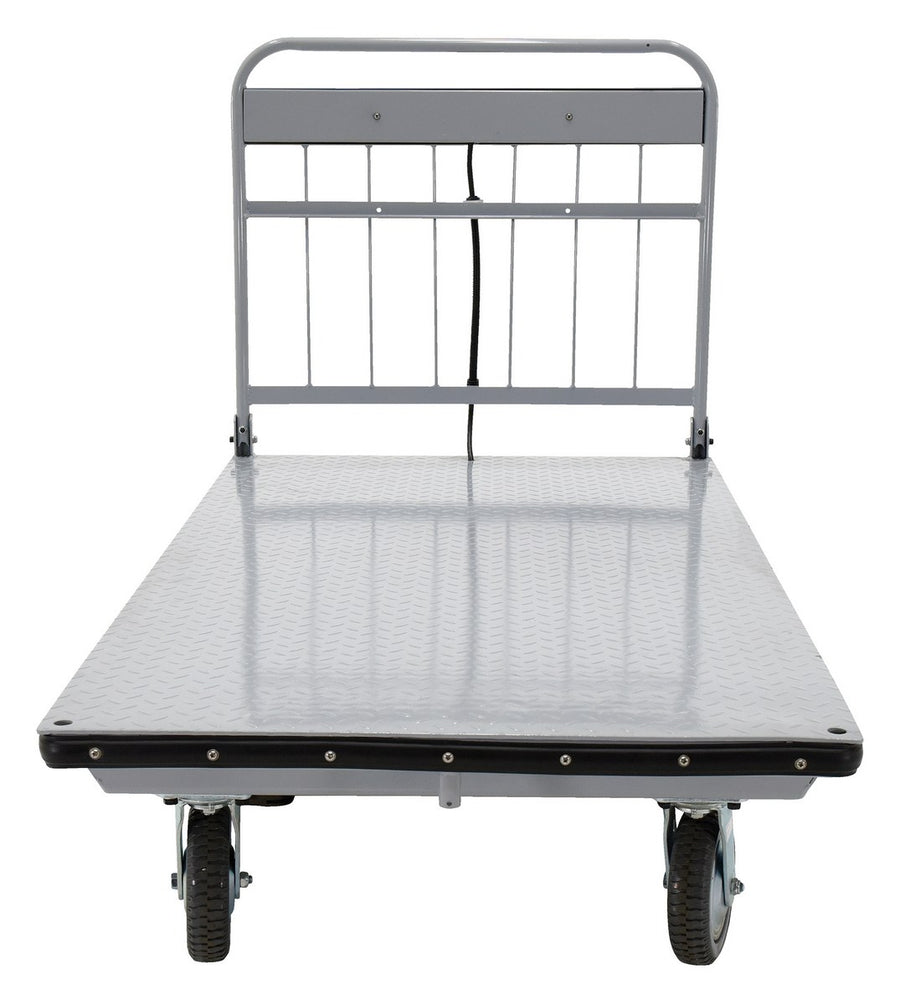 Steel Electric Material Handling Cart No Sides 36 In. x 72 In. 2000 Lb. Capacity Gray