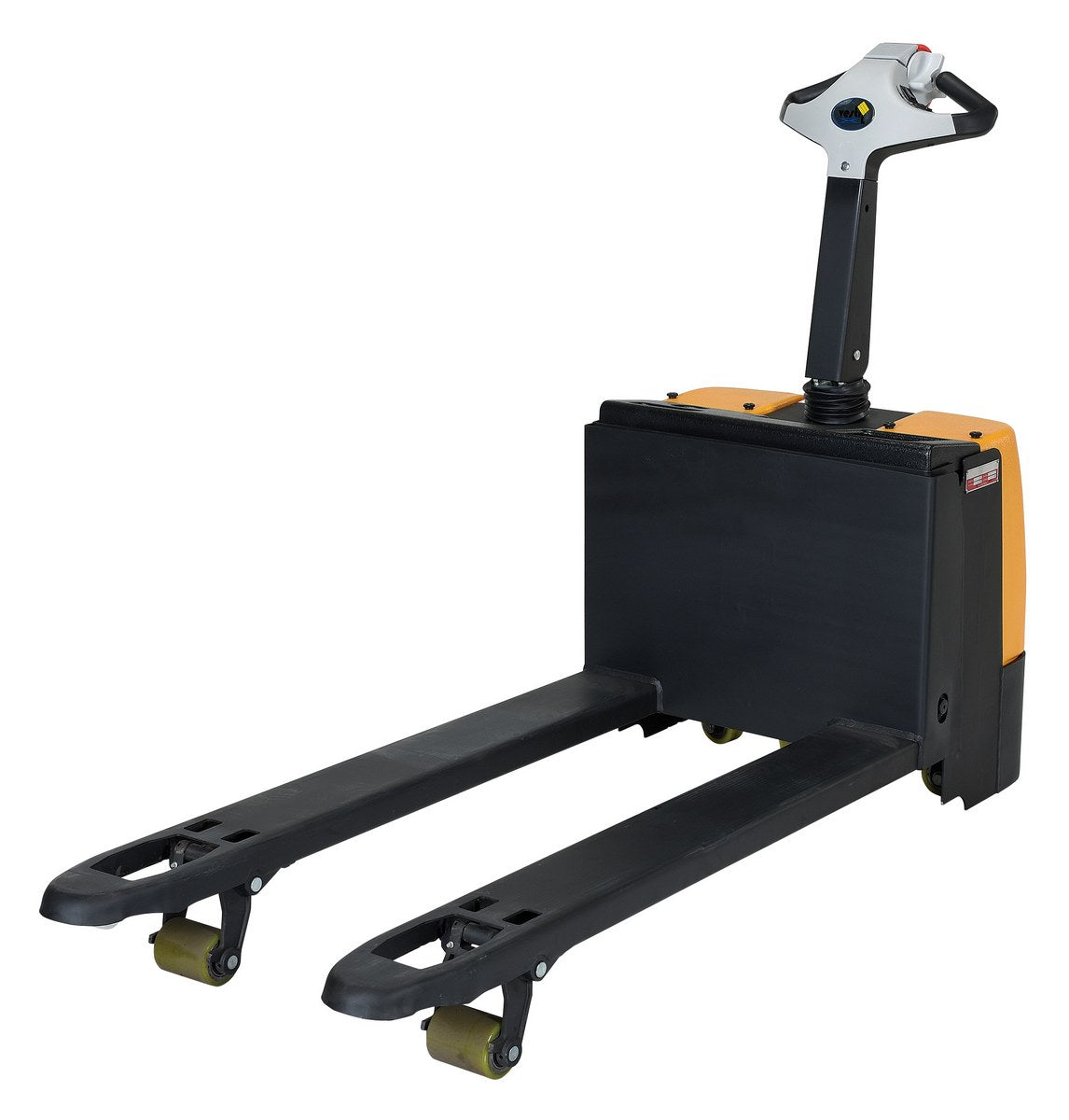Steel Fully Powered Electric Pallet Truck with Lead Acid Batteries 25 In. x 47 In. 3000 Lb. Capacity Black