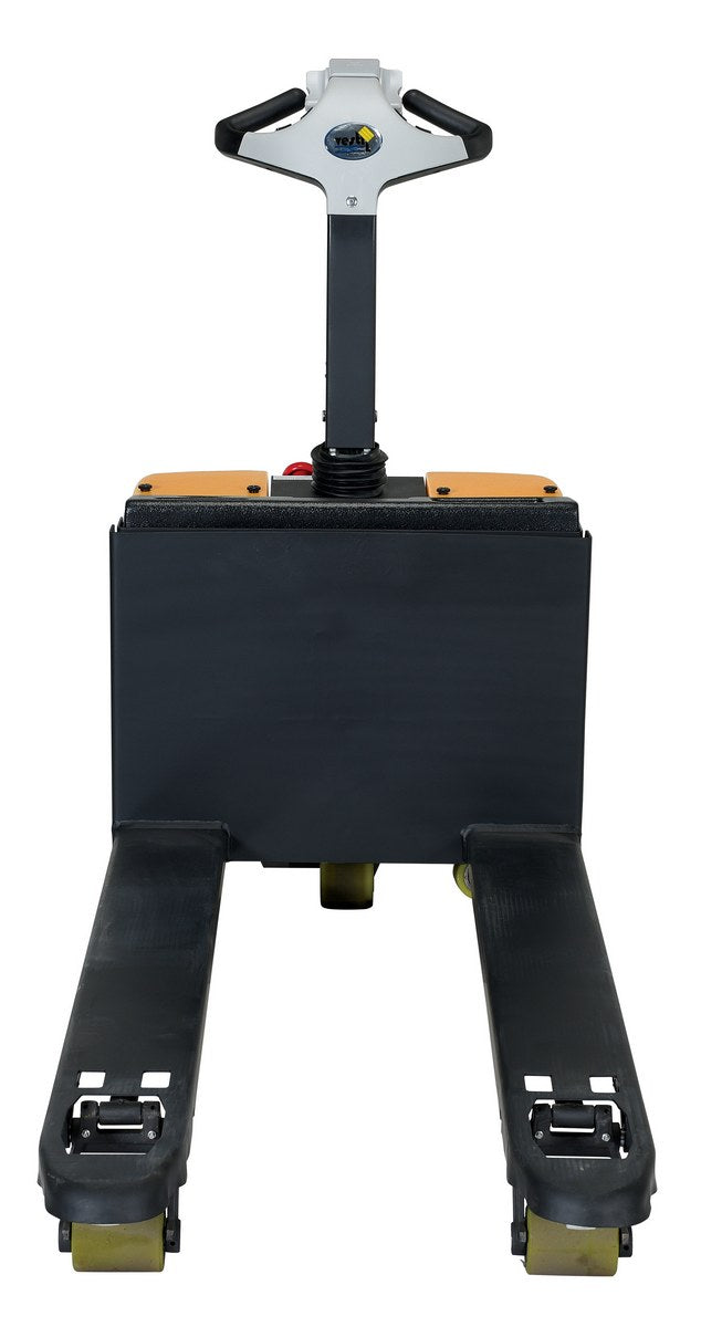 Steel Fully Powered Electric Pallet Truck with Lead Acid Batteries 25 In. x 47 In. 3000 Lb. Capacity Black