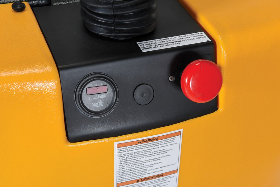 Steel Fully Powered Electric Pallet Truck with Lead Acid Batteries 25 In. x 47 In. 3000 Lb. Capacity Black