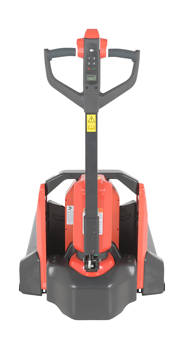 Steel Electric Pallet Truck 27 In. x 45 In. 3300 Lb. Capacity Black/Red
