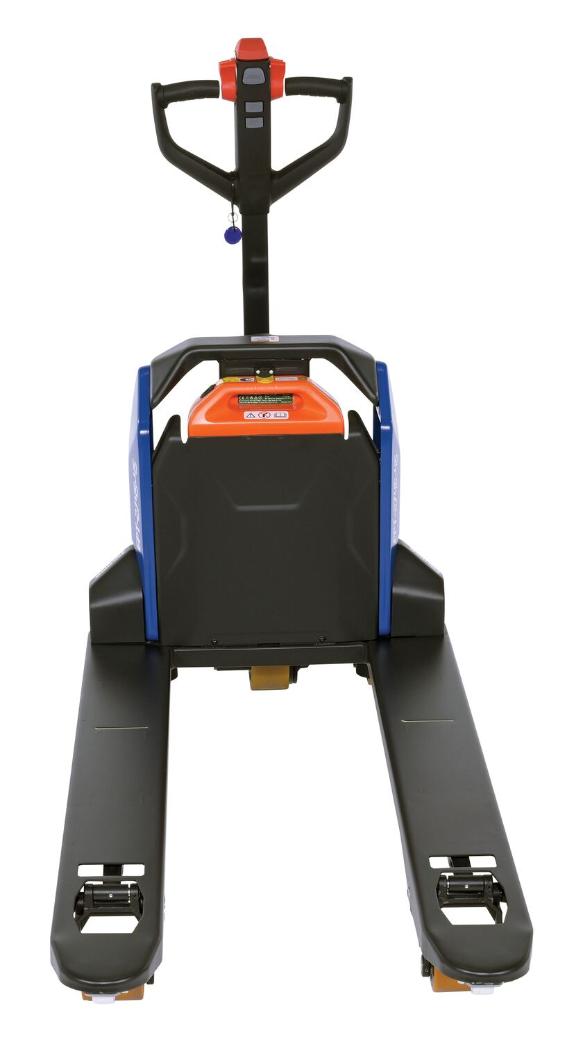 Steel Electric Pallet Truck 27 In x 45 In 4,500 Lb. Capacity Black/Red