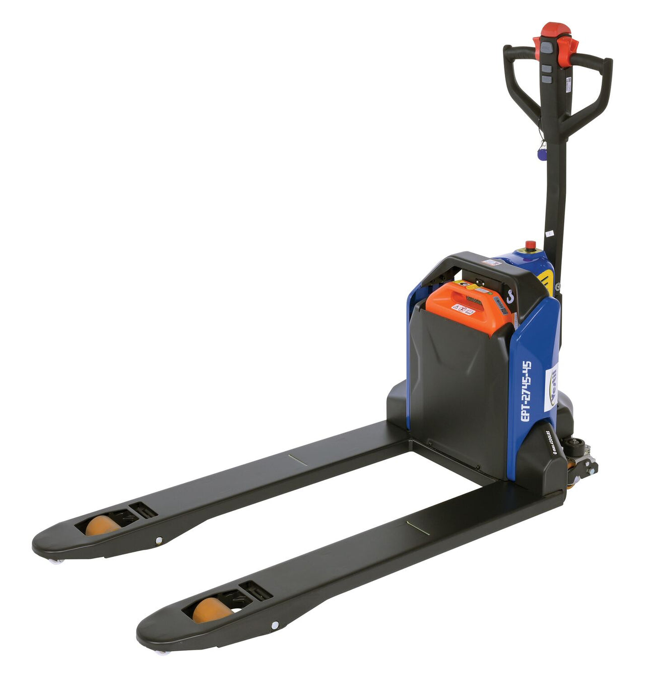 Steel Electric Pallet Truck 27 In x 45 In 4,500 Lb. Capacity Black/Red