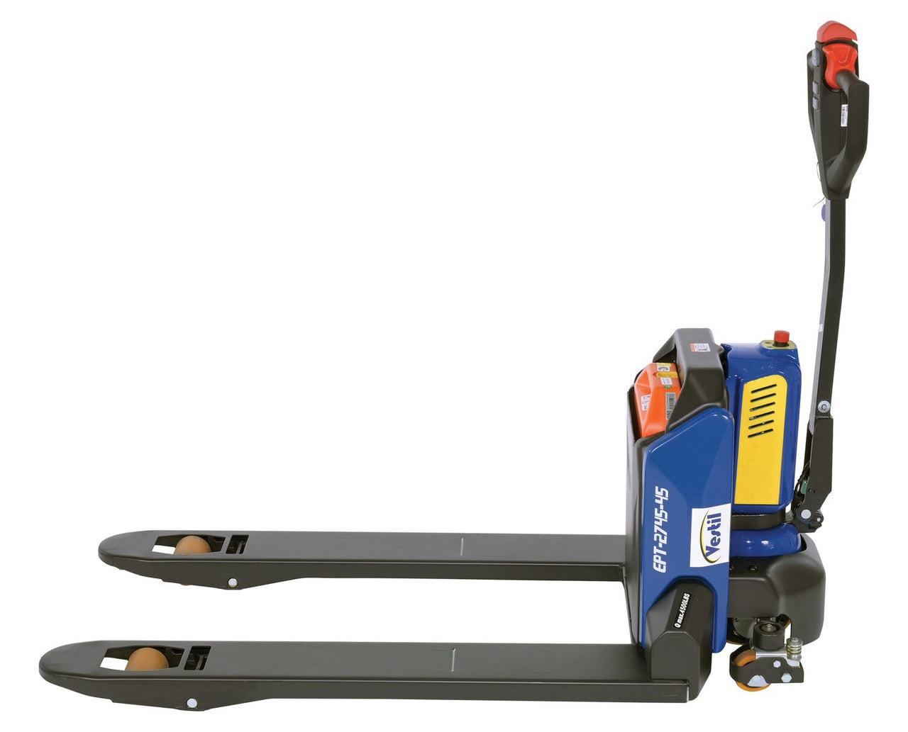 Steel Electric Pallet Truck 27 In x 45 In 4,500 Lb. Capacity Black/Red
