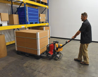 Thumbnail for Steel Electric Pallet Truck 27 In. x 48 In. 2600 Lb. Capacity Black/Red