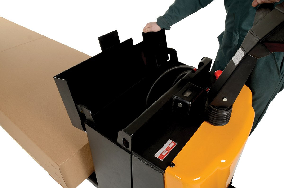 Steel Electric Pallet Truck with AGM Batteries 27 In. x 96 In. 4500 Lb. Capacity