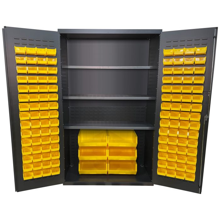 Access Control Bin & Shelf Cabinet, Half Bins, 48×78″