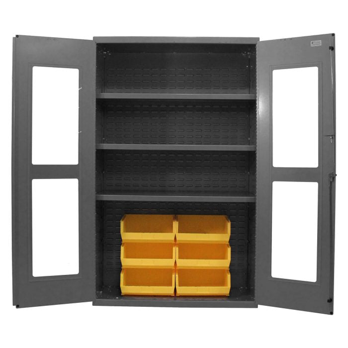 Access Control Clear-View Cabinet, Half Bins, 48×78″