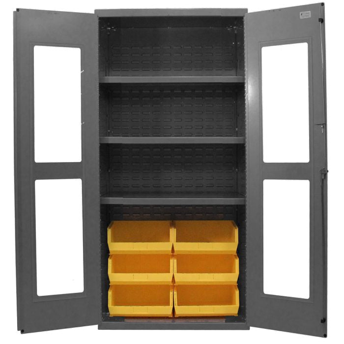 Access Control Clear-View Cabinet, Half Bins, 36×78″