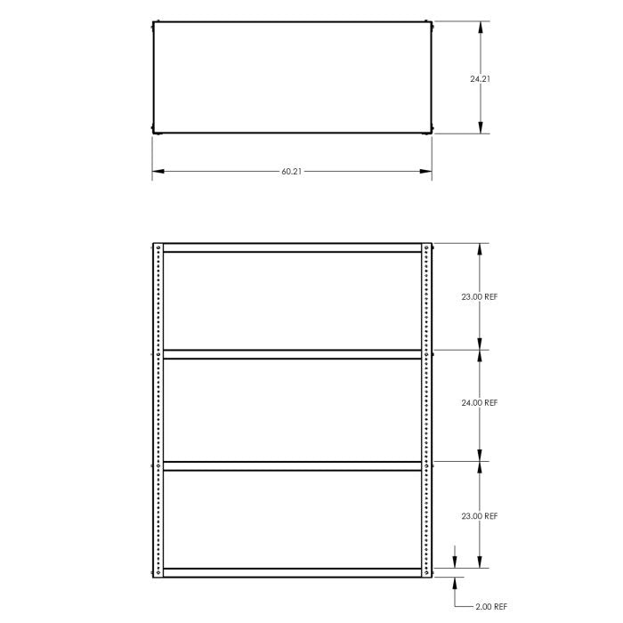 Industrial Shelving, 60″W x 24″D x 72″H