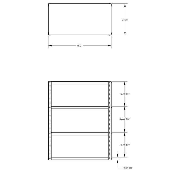 Industrial Shelving, 48″W x 24″D x 60″H