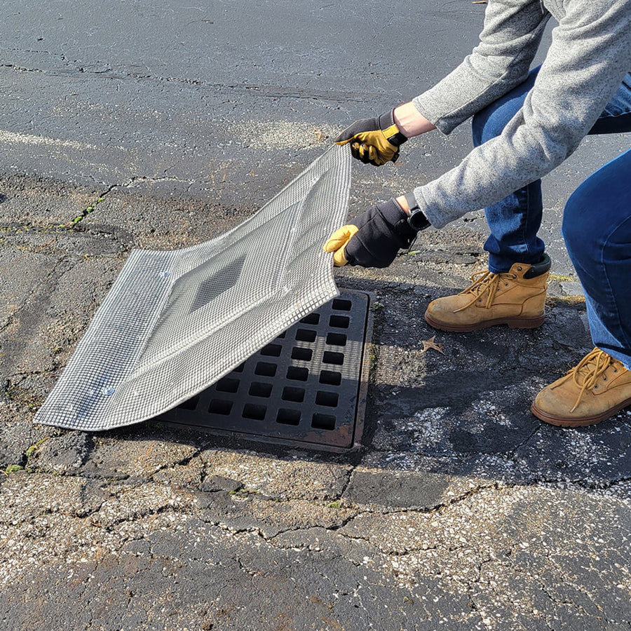 Oil-Absorbing Grate Guardian, Spilltration® Material, Above-Grate Filter, Gray - 48x48 (122x122) LxW in. (cm.)