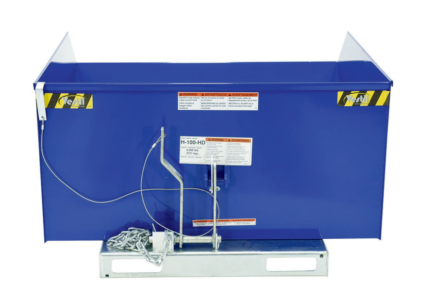 1 Cubic Yard Lo-Profile 90° Self-Dumping Steel Hopper w/ 6,000-lbs Capacity