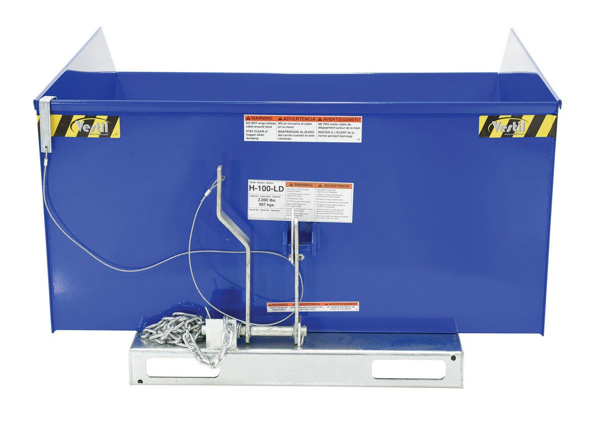 1 Cubic Yard Lo-Profile 90° Self-Dumping Steel Hopper w/ 2,000-lbs Capacity