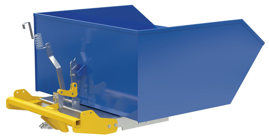 Steel Medium Duty Bump & Dump Hopper 1 Cubic Yard 4,000 Lb. Capacity Blue