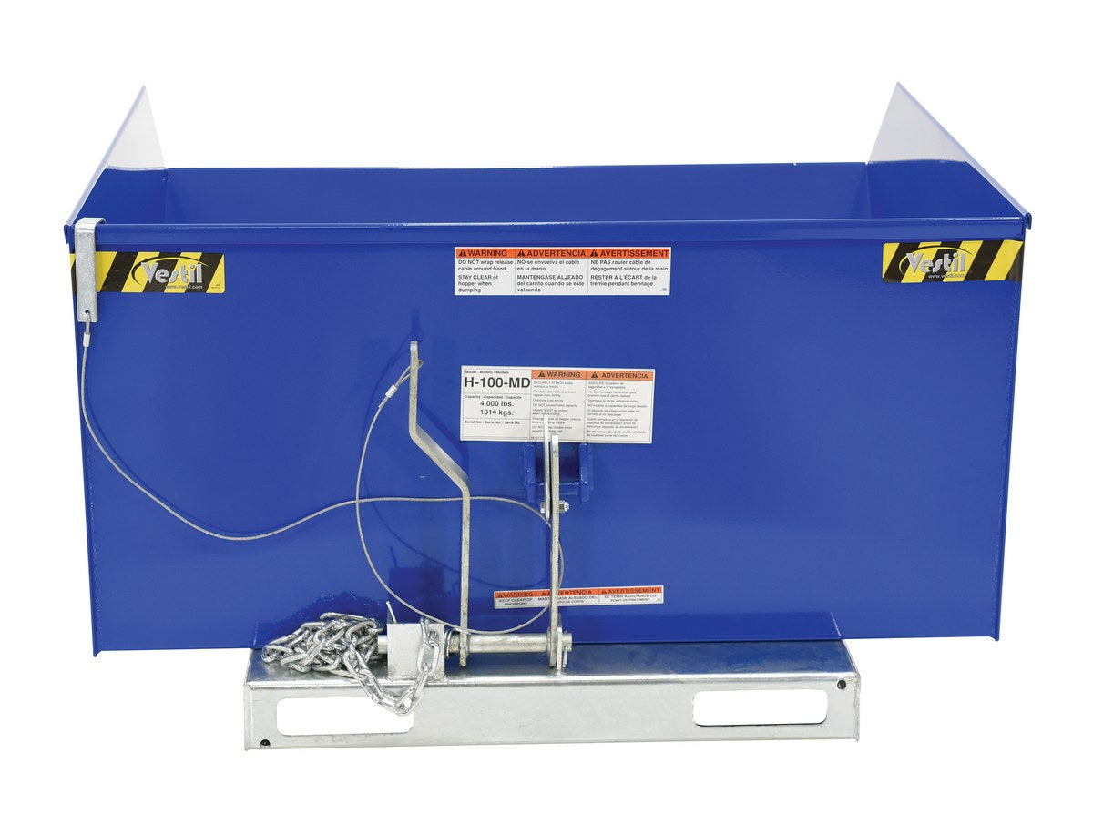 1 Cubic Yard Lo-Profile 90° Self-Dumping Steel Hopper w/ 4,000-lbs Capacity