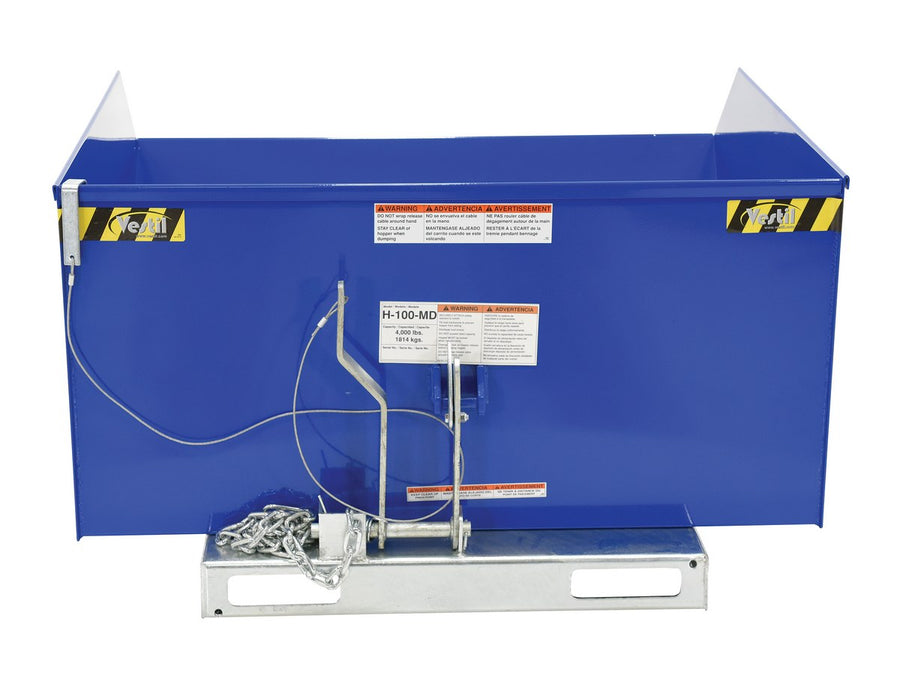1 Cubic Yard Lo-Profile 90° Self-Dumping Steel Hopper w/ 4,000-lbs Capacity