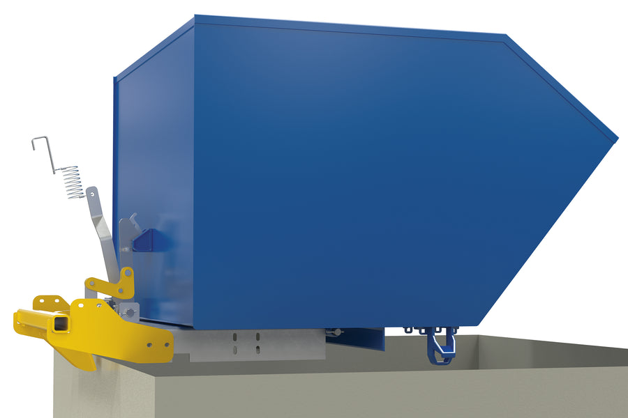 Steel Heavy Duty Bump & Dump Hopper 1-1/2 Cubic Yard 6,000 Lb. Capacity Blue
