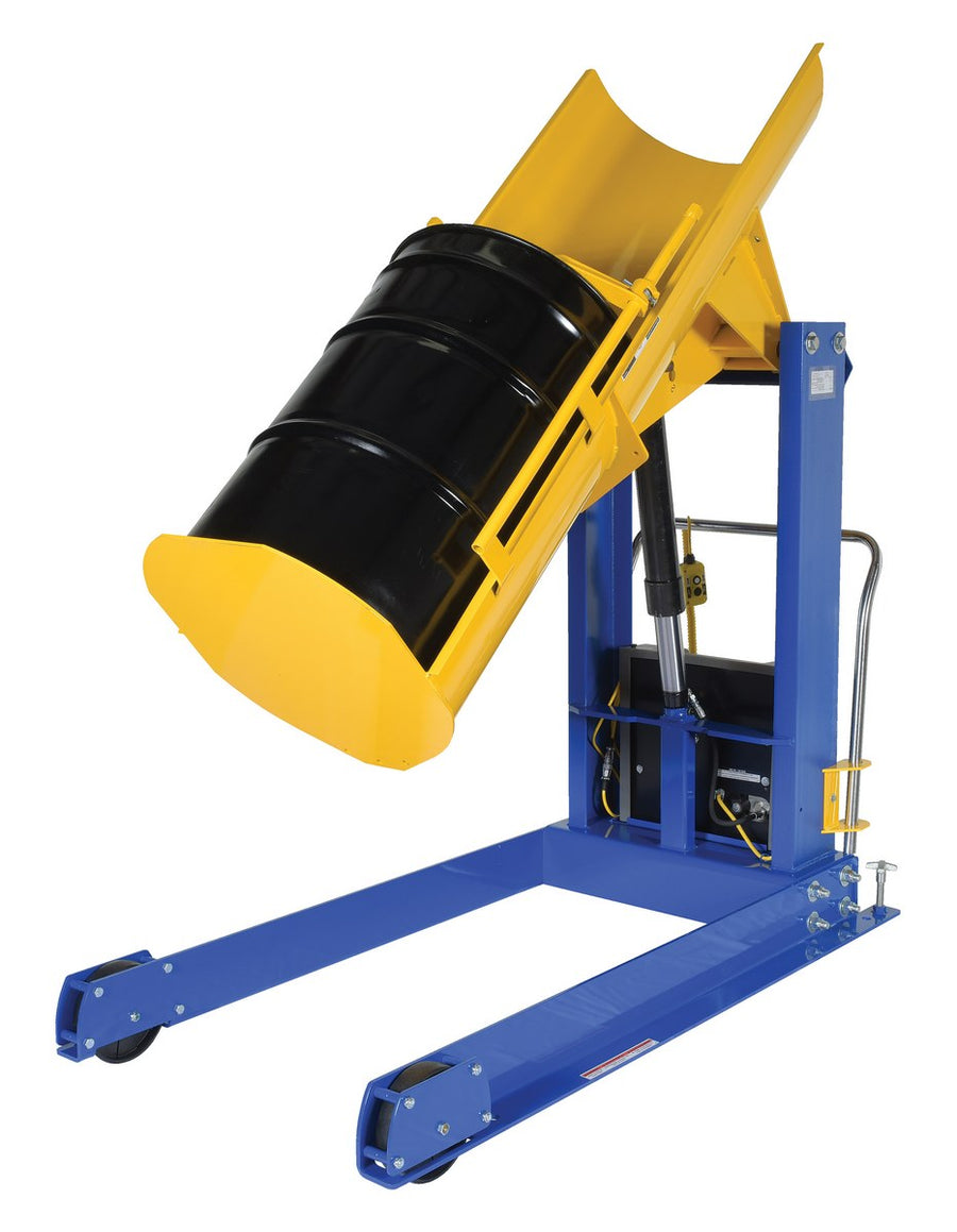 48"H Portable Hydraulic Drum Dumper w/ 1,500-lbs Capacity