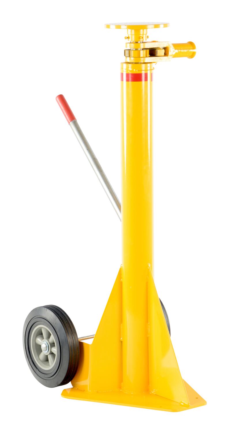 Stabilizing Jack, Ratchet Model, 10" Hard Rubber Wheels, 45" - 57" Service Range