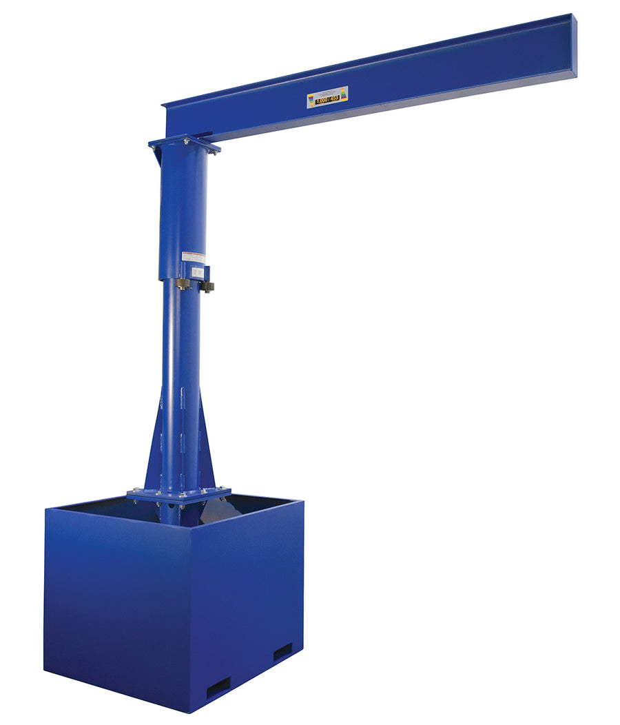 8'L Capacity Portable Jib Crane w/ Fork Tube Base & 1,000-lbs Capacity