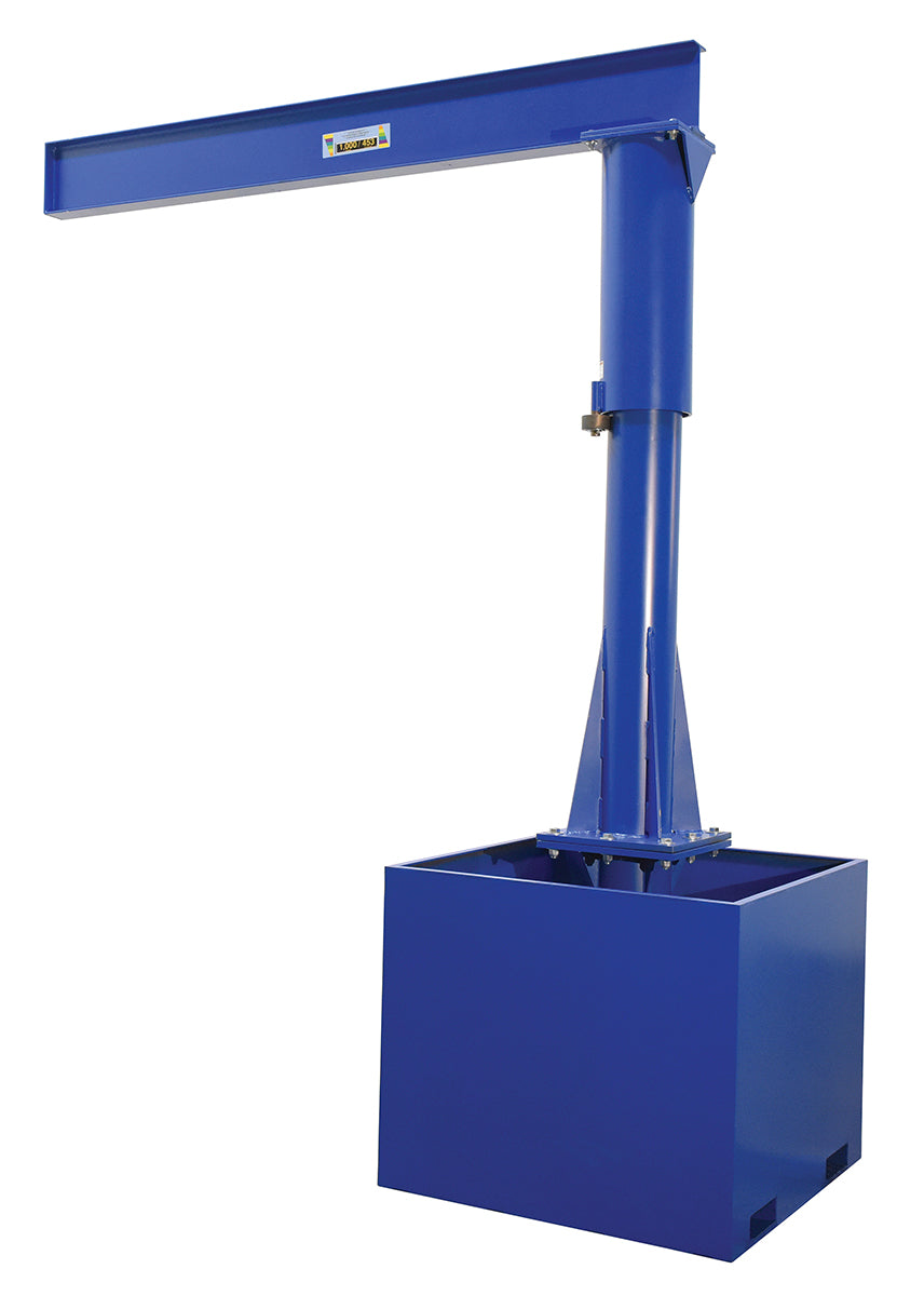 8'L Capacity Portable Jib Crane w/ Fork Tube Base & 1,000-lbs Capacity