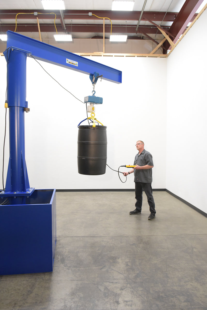 8'L Capacity Portable Jib Crane w/ Fork Tube Base & 1,000-lbs Capacity