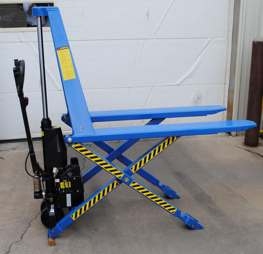 Steel Dual Power Tote Lifter Charger 67 In. x 26-3/4 In. x 50-1/2 In. 2200 Lb. Capacity Blue
