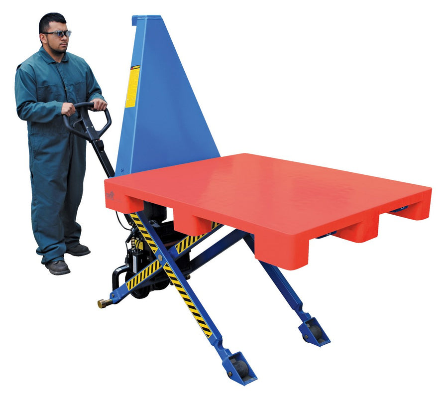 Steel Dual Power Tote Lifter Charger 67 In. x 26-3/4 In. x 50-1/2 In. 2200 Lb. Capacity Blue