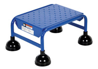 Thumbnail for Perforated 1 Step Commercial Spring Loaded Rolling Ladder - Blue