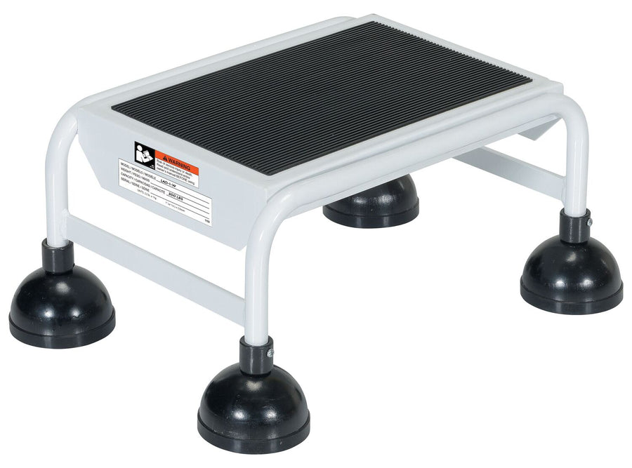 1 Step Commercial Spring Loaded Rolling Ladder - White