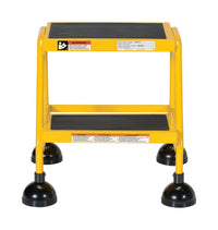Thumbnail for 2 Step Commercial Spring Loaded Rolling Ladder - Yellow