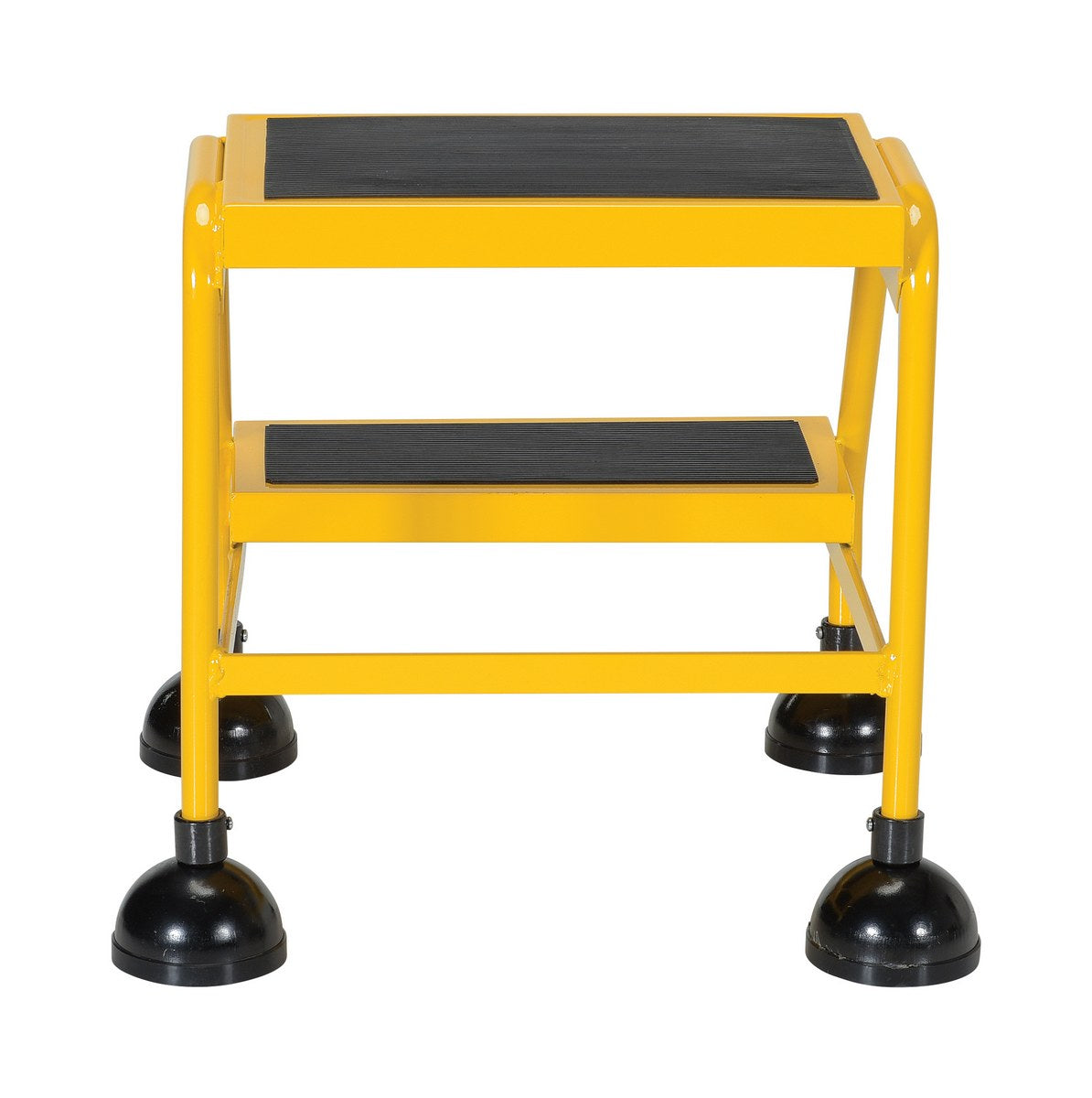 2 Step Commercial Spring Loaded Rolling Ladder - Yellow