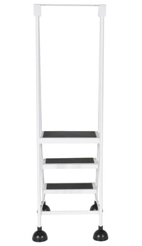 Thumbnail for 3 Step Commercial Spring Loaded Rolling Ladder - White