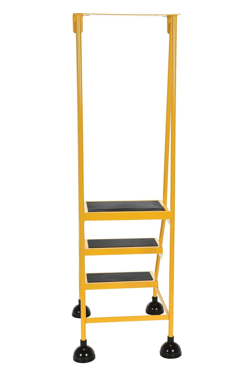 3 Step Commercial Spring Loaded Rolling Ladder - Yellow