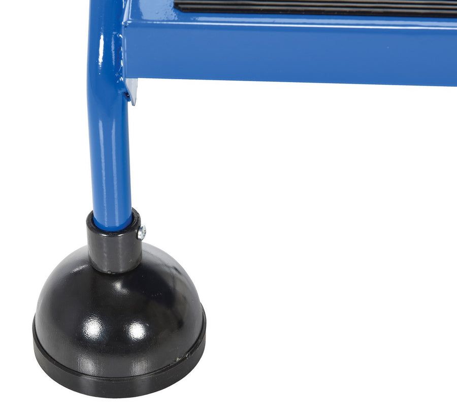4 Step Commercial Spring Loaded Rolling Ladder - Blue