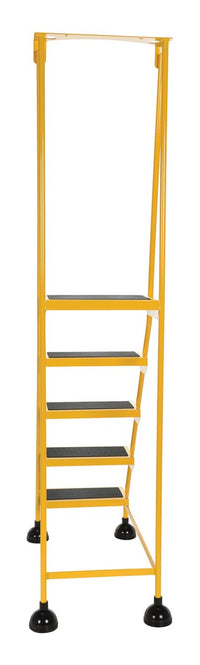 Thumbnail for 5 Step Commercial Spring Loaded Rolling Ladder - Yellow