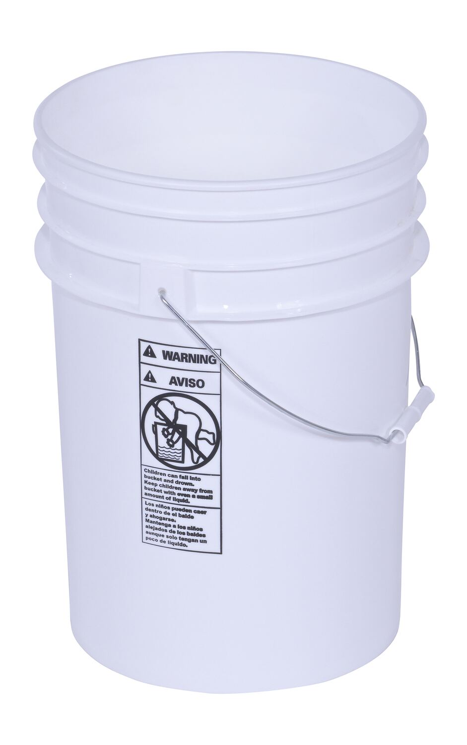 Pail w/ Steel Handle - White - 6 Gallon