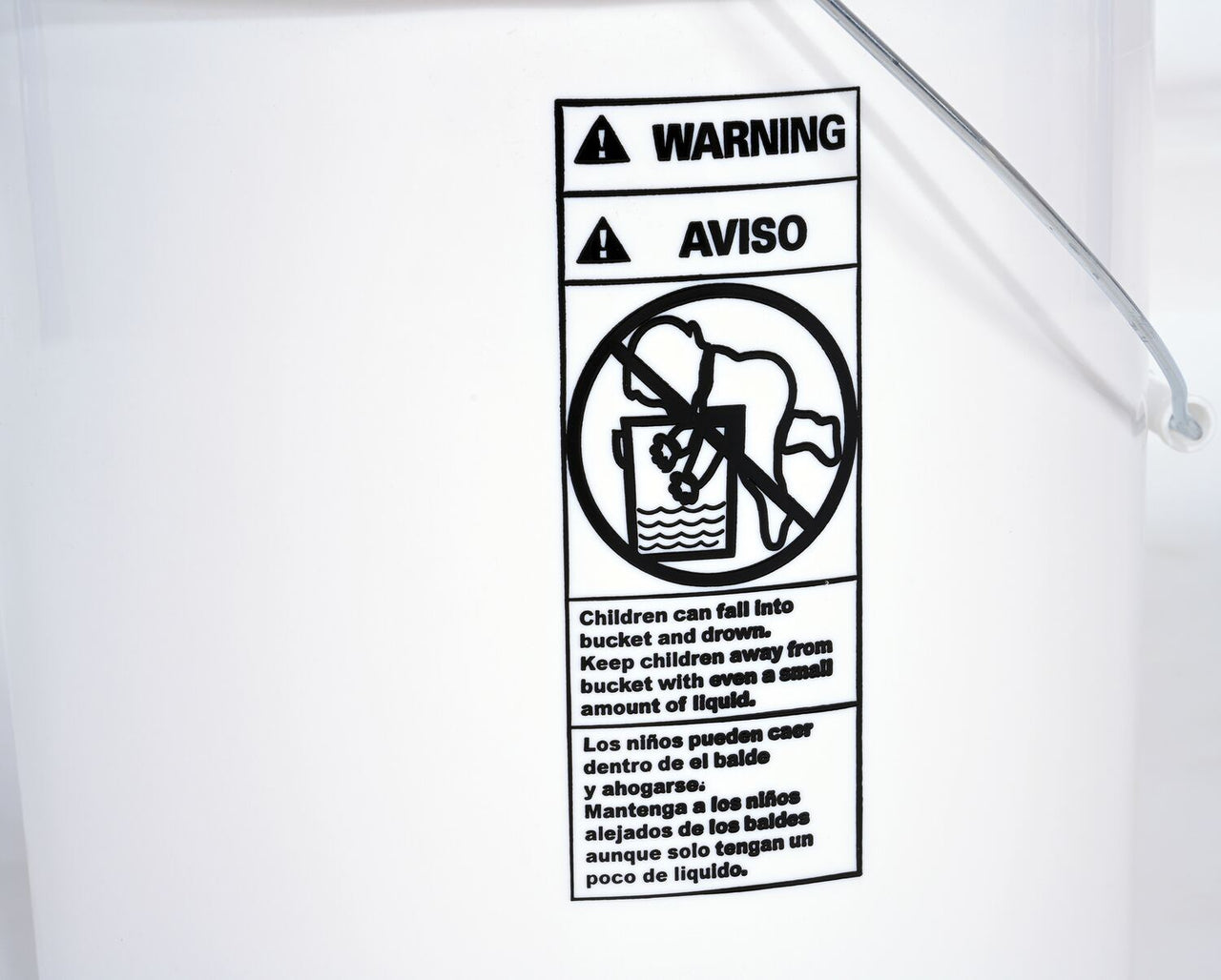 Pail w/ Steel Handle - White - 6 Gallon
