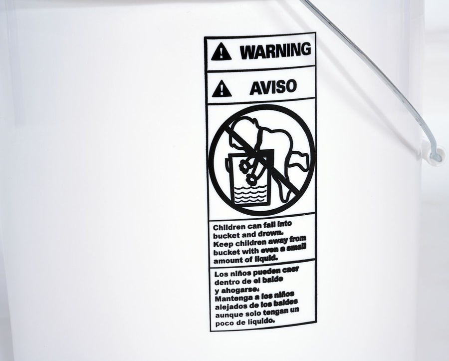 Pail w/ Steel Handle - White - 6 Gallon