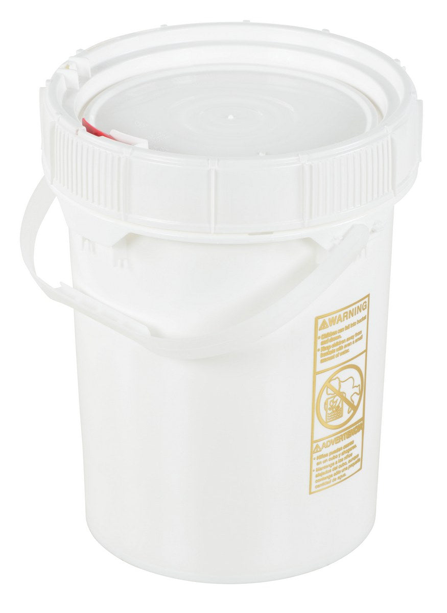 Screw-Top Pail & Lid - White - 5 Gallon