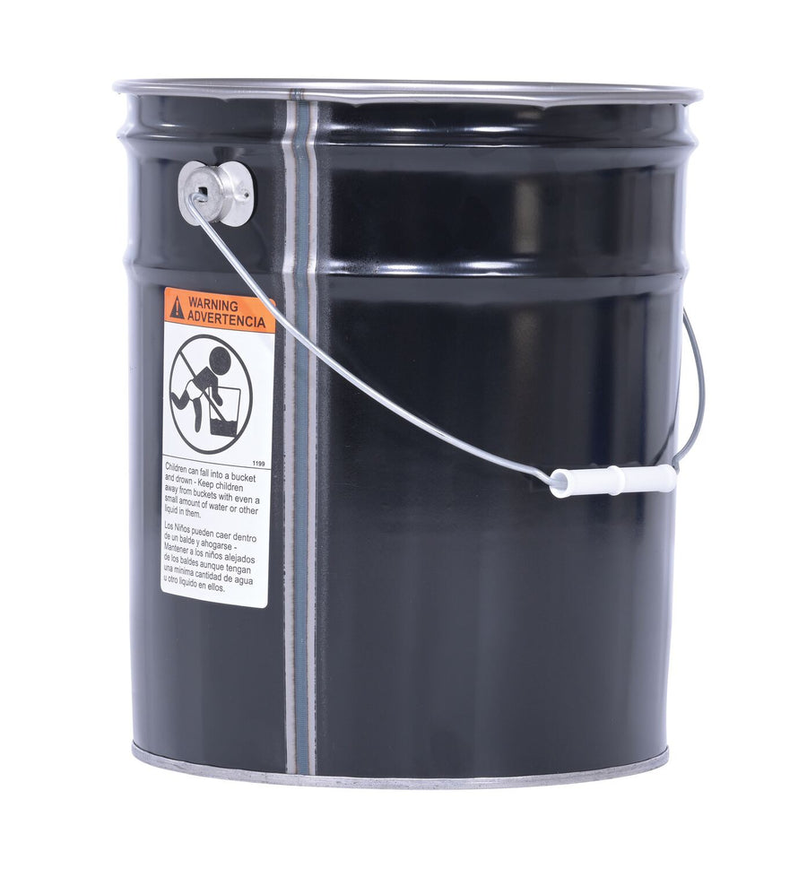 BLACK OPEN HEAD STEEL PAIL 5 GALLON