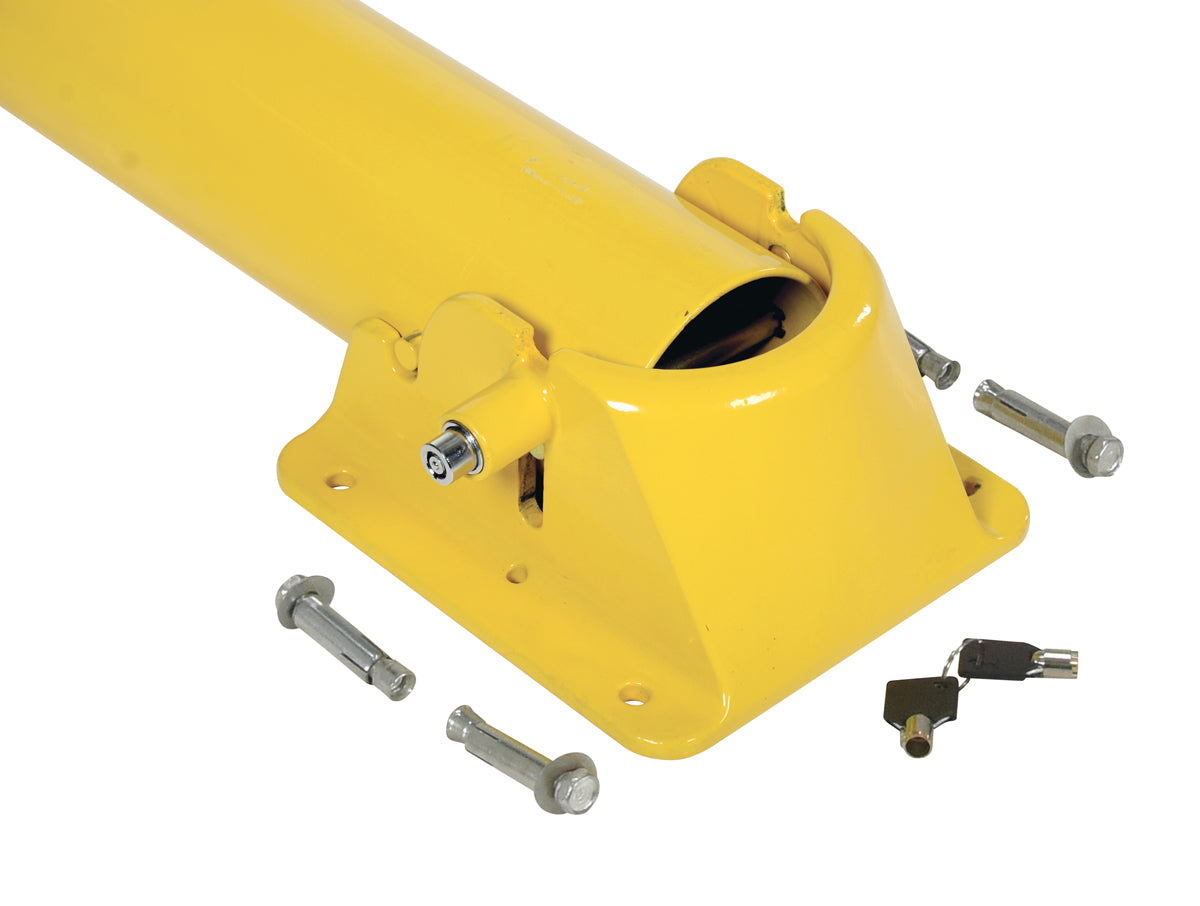 Steel Fold Down Bollard 8-1/4 In. x 7-1/2 In. x 35-1/2 In. Yellow