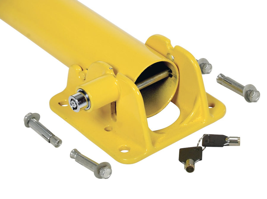 Steel Fold Down Bollard 5-1/8 In. x 5-1/2 In. x 35-1/2 In. Yellow