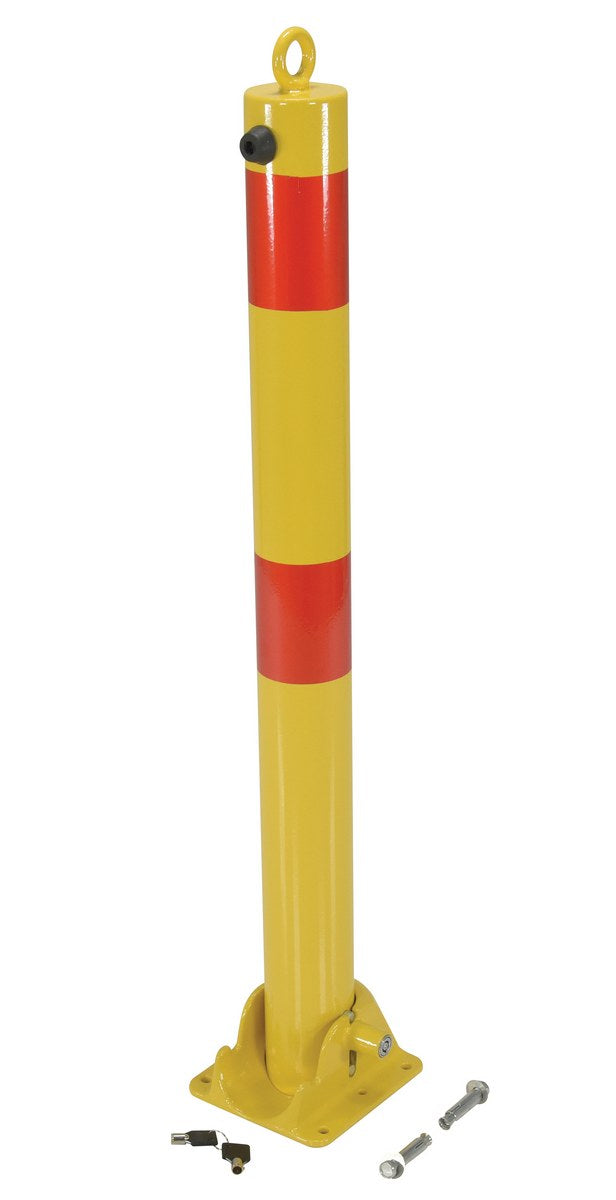 Steel Fold Down Bollard 5-1/8 In. x 5-1/2 In. x 35-1/2 In. Yellow