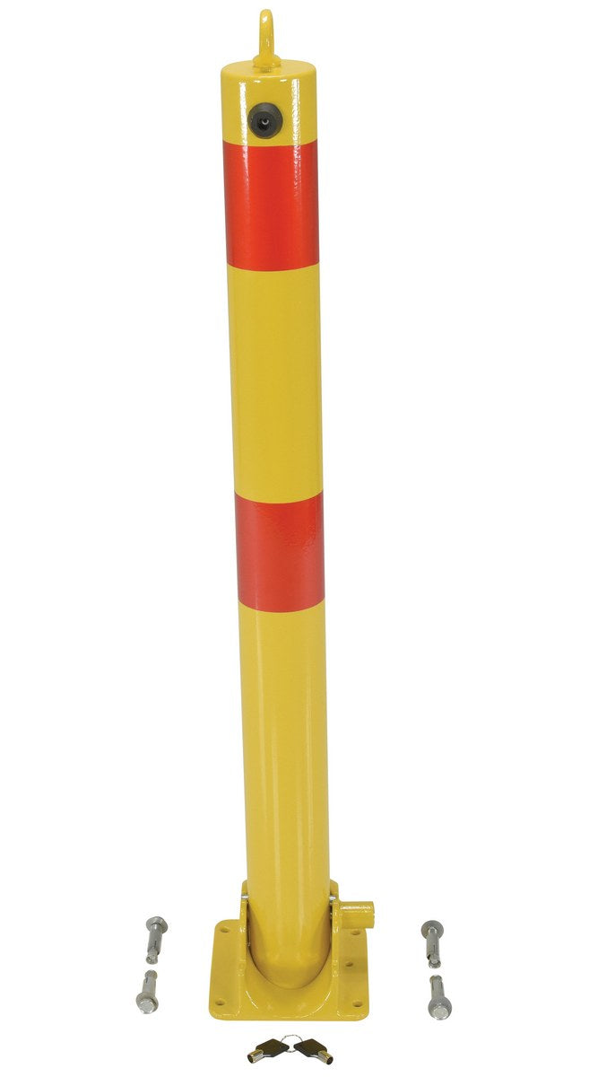 Steel Fold Down Bollard 5-1/8 In. x 5-1/2 In. x 35-1/2 In. Yellow
